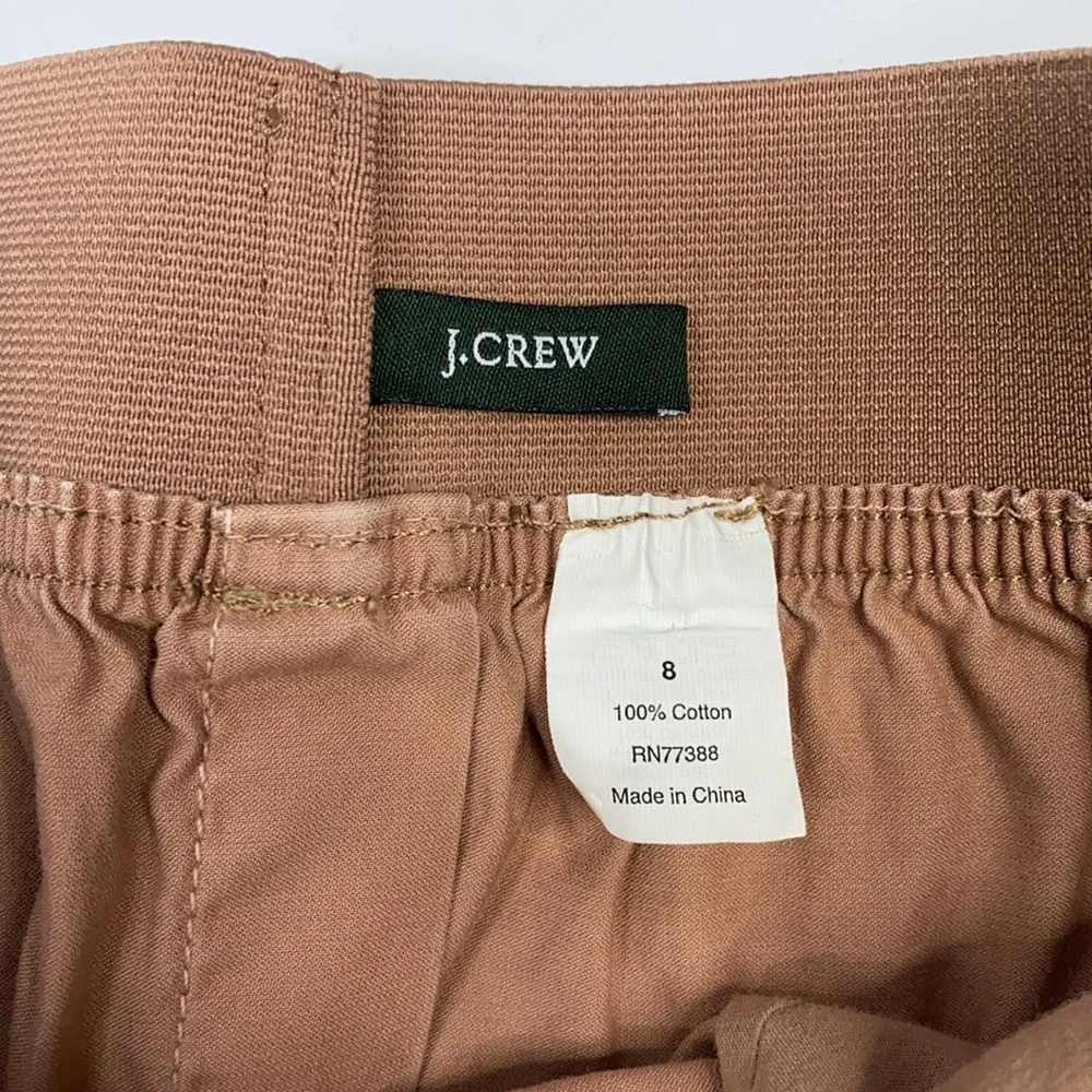 J.Crew Brown Pink Cotton Mini Skirt With Pockets Size 8